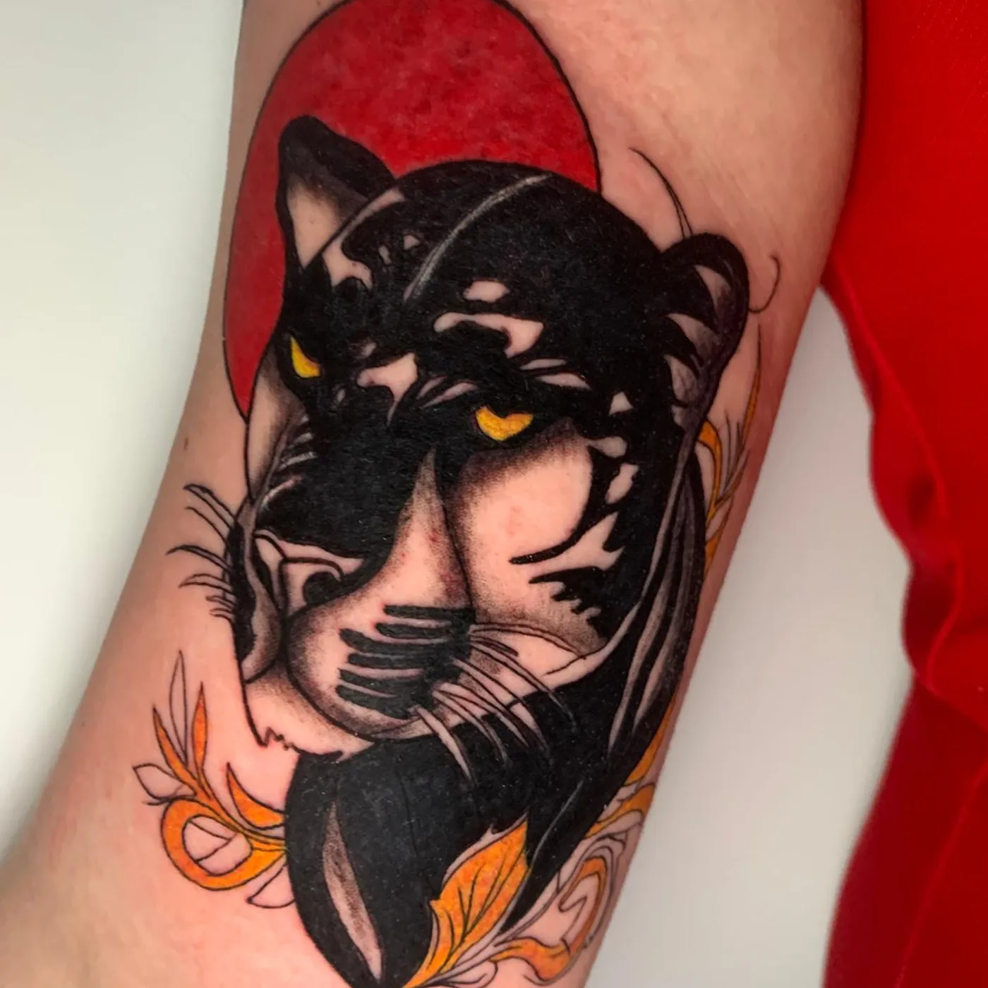 Tatuaje a color de una pantera, ESAP Madrid Tatuaje a color de una pantera, ESAP Madrid